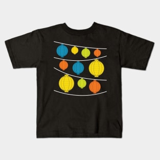 Lanterns | Blue Yellow Orange Green Kids T-Shirt